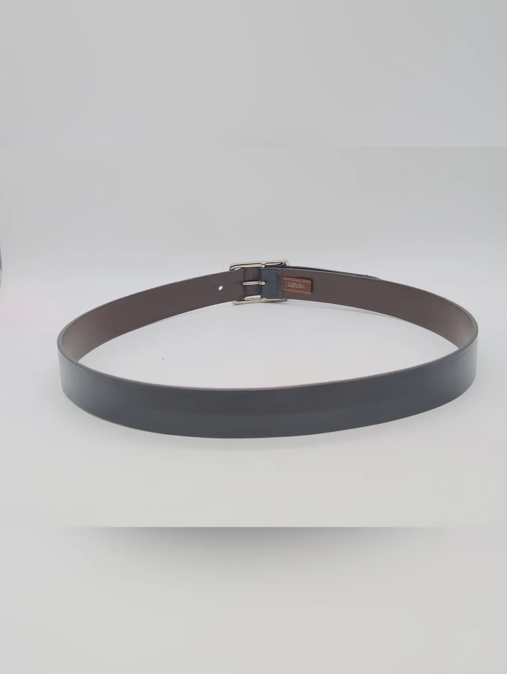 Tasso Elba Classic Black Men's Sz 40 Belt with Silver Buckle